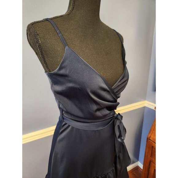 Studio 19 Navy Dress Spaghetti Strap Size XS Summer Ruffle Above knee - Picture 5 of 6